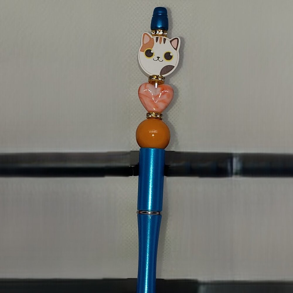 Cat Beaded Ballpoint Ink Pen Kitty